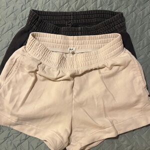 Set of 2 Medium Aerie Cream and Black Athletic Shorts EUC